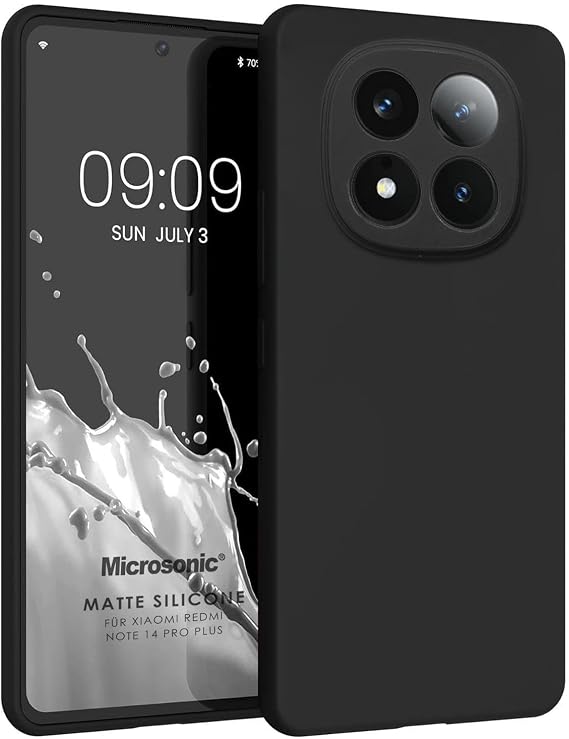 Microsonic Matte Silicone Xiaomi Redmi Note 14 Pro 5G Kılıf Siyah [Redmi Note 14 Pro 5G ile Uyumlu Kılıf - Siyah]