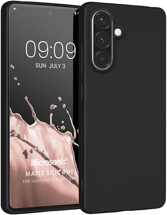 Microsonic Matte Silicone Samsung Galaxy A57 için Kılıf Siyah [Galaxy A57 ile Uyumlu Kılıf - Siyah]