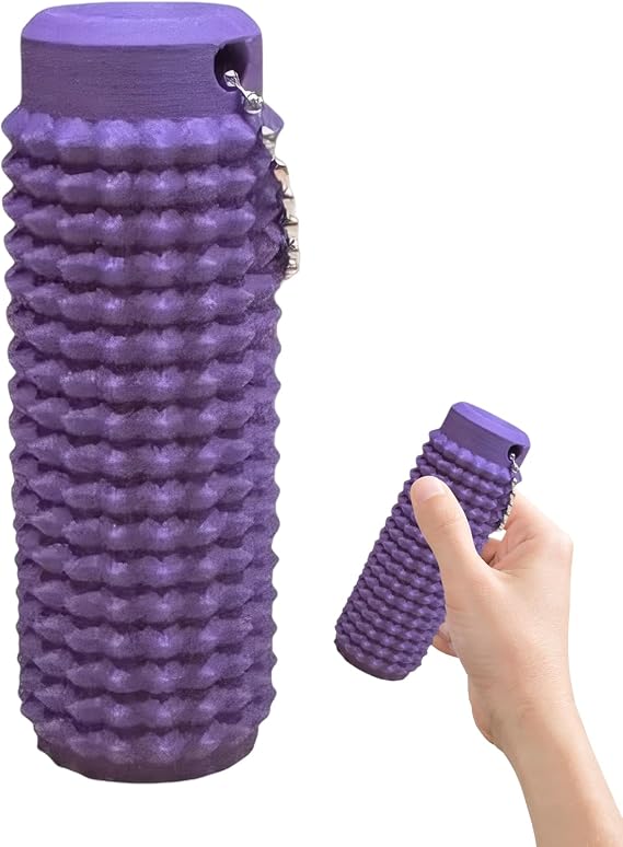 Silent Fidget Toys Keychain,Fidget Roller Keychain,Sensory Stones,Strong and Durable,Easy to Carry,Relieve Stress and Anxiety,Hang on Key Bags,Toys for Children and Adults (Purple)