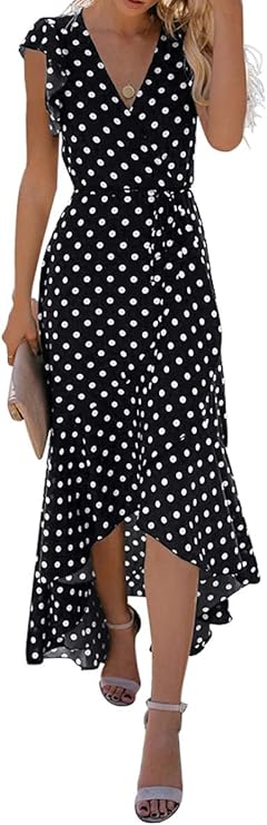 GRECERELLE 2026 Womens Spring Summer Bohemian Flowy Cross V-Neck Maxi Dress