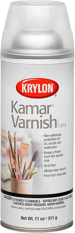 Krylon Kamar Varnish, Satin, Clear, 11 oz