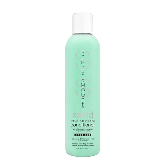 SIMPLY SMOOTH Keratin Replenishing Tropical Conditioner Keratin & Collagen Infused Daily Moisturizer For All Hair Types Restore Depleted Keratin To Provide Strength & Enhance Shine 8.5 Oz