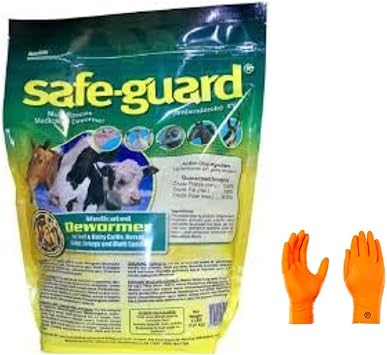 Safe Guard 1.1 Mult Dewormerwith USA Supply Premium Checmial Resistant Gloves and Pest Identification Card