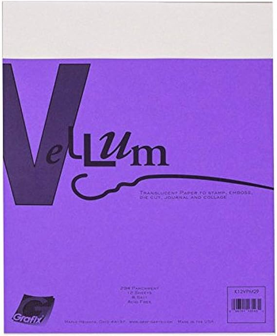 Grafix 29-Pound 8-1/2-Inch by 11-Inch Vellum, 12-Pack, Parchment