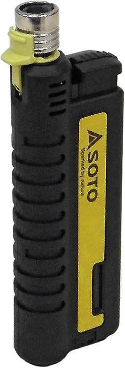 SOTO Pocket Torch Lighters for Camping - Extended Refillable Torch Lighter, Telescoping Burner Head, Electronic Ignition, Strong Wind-Resistant Butane Lighter for Candles, Grill, BBQ - Shipped Empty