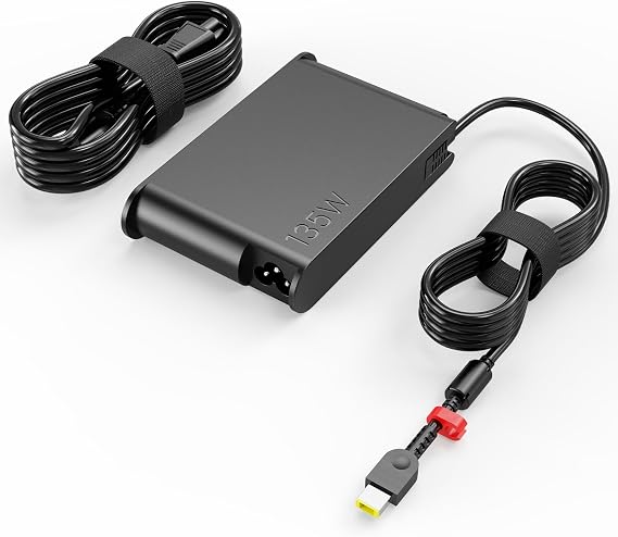 135W 20V 6.75A AC Adapter Fit for Lenovo ThinkPad X1 Extreme Laptop | Compatible with X1 Extreme W540 W541 T15p T440P T470P T540p IdeaPad Gaming 3 Yoga Y50 135W Yellow Slim Tip Charger