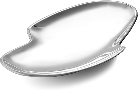 nambe Alvi Bowl | Chillable Fruit Bowl | For Hot and Cold Foods, Meats, Fruit Slices, Appetizers | Oven Safe Serving Platter | Gift Boxed | Made of Metal Alloy (Silver)