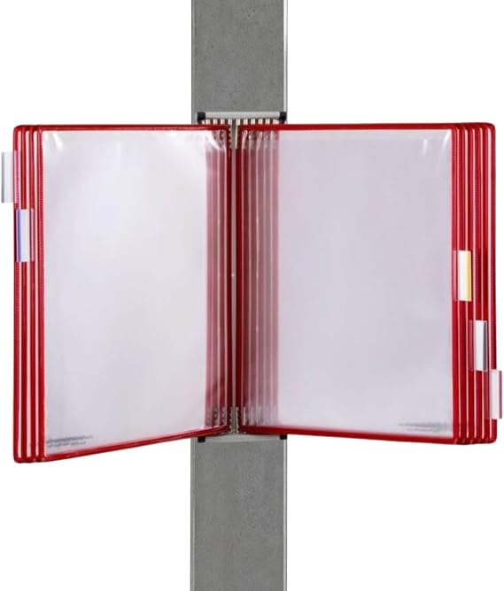 Tarifold Wall Mount Reference System, 10 Pockets, Expandable, Red