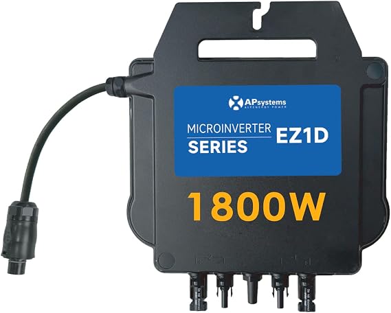 APsystems EZ1 Micro Inverter, Plug & Play, Ideal for Balcony Power Station (EZ1D 1800W)