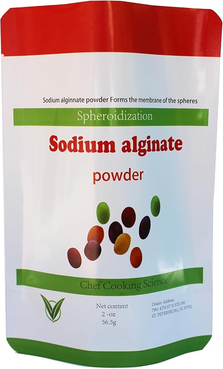 Sodium Alginate Powder &100% Pure Food Grade (Molecular Gastronomy) - 56g/2oz