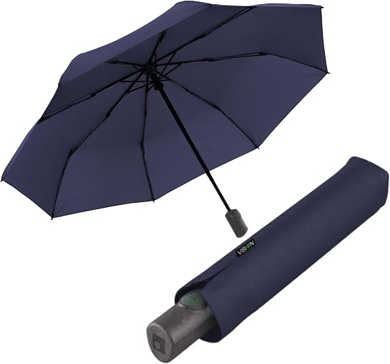 Knirps Vision Duomatic Automatic Open Close Rain Umbrella Durable Compact Travel Umbrella for Adults, 97 cm Canopy, Retractable Folding Umbrella with Carrying Case