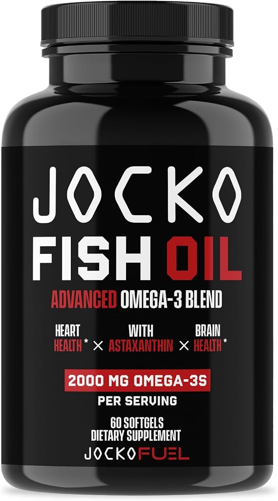 Jocko Fuel Omega 3 Fish Oil Supplement, 2000mg Softgel | 30 Serving