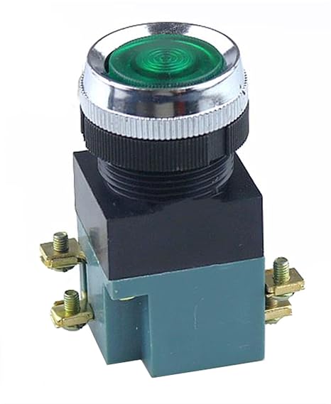 LA19-11 self Reset Button Switch Switch,Pneumatic Button Button Switch 25mm (Color : Green)