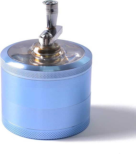 Herb Grinder Handle, 2.44" Manual Zinc Alloy Metal Spice Grinder, Blue