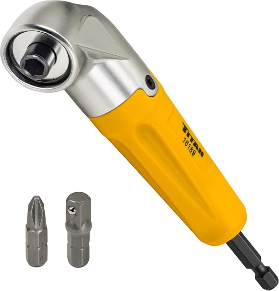 Titan 16189 90-Degree Magnetic Right Angle Drill Attachment for Impact Drivers and Drills