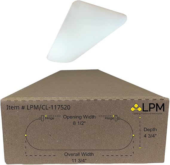 Puff Diffuser Replacement Lens, 4ft Fixture Compatible, White, Acrylic, Includes Mounting Clips, Cloud Diffuser Replacement Lens (LPM-117520)