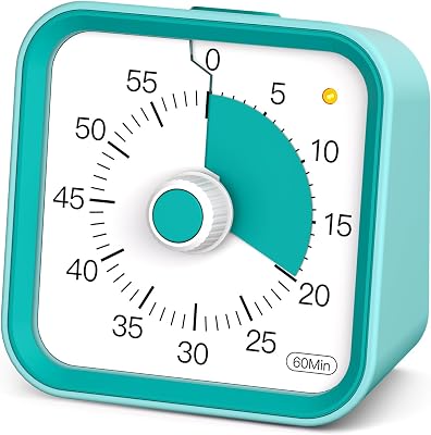 Visual Timer for Kids with Pause Function, 60 Minute Countdown Timer for Kids Desk Study, Teaching, Kitchen Cooking, Office Meetings, Time Management for ADHD Green
