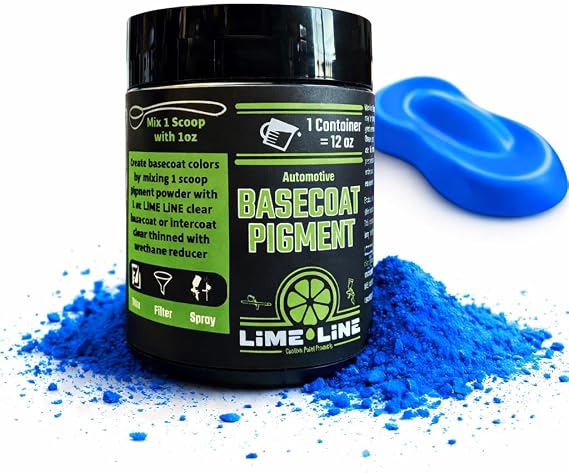 LiME LiNE Bright 90's Neon Basecoat Maker Pigment Powder, Automotive Grade Basecoat (Bright 90s Neon Blue)