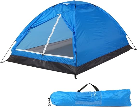 2 Person Camping Tent, for Easy Set Up Lightweight Windproof Camping Tent, Sun Shield Dome Tent for Camping, Backpacking, Hiking, 200 * 150 * 110cm (Blue)