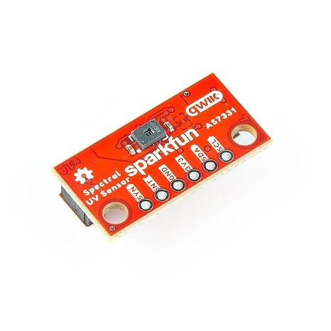 SparkFun Mini Spectral UV Sensor - AS7331 (Qwiic) Mini-Sized Breakout Board with Individual photodiodes with Built-in Interference Filters, Dimensions: 0.5in. by 1in.