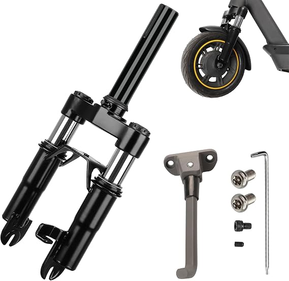 MIMIRACLE Electric Scooter Front Suspension Kit Spring Fork Compatible with Max G30 G30LP Segway Ninebot Electric Scooter Shock Absorption Parts Anti-Vibration Accessories with Foot Stand
