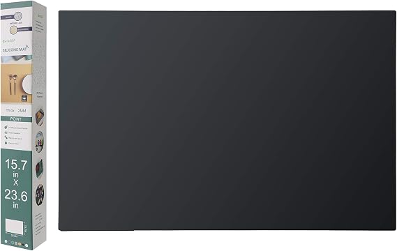 Multipurpose Silicone Kitchen Worktop Mat, Black, 60x40cm