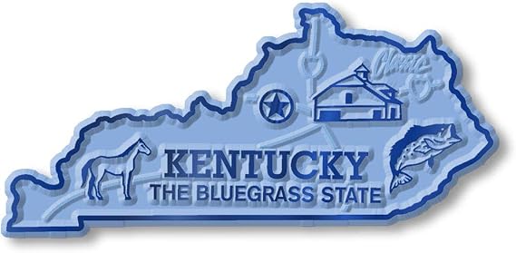 Kentucky Small State Magnet by Classic Magnets, 2.9" x 1.4", Collectible 3D Rubber Vintage-Style Souvenirs and Gifts Made in the USA