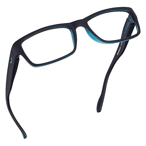 Readerest Blue Light Blocking Reading Glasses (Blue, 1.25 Magnification) Computer Eyeglasses With Thin Reflective Lens, Antiglare, Eye Strain, UV Protection, Stylish For Men And Women