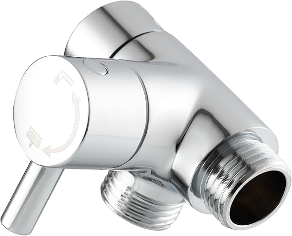 Tecmolog Shower Adapter Brass G1/2 Shower Arm Diverter Chrome for Handheld Shower Head and Fixed Shower Head