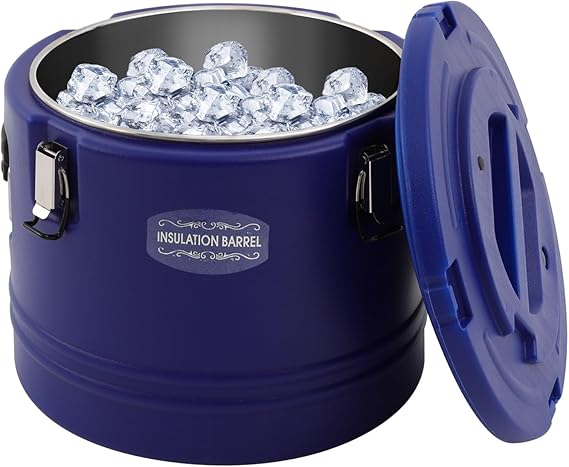 15L/30L Insulated Food Container, 15.8Qt/31.7Qt Portable Food Warmer, Commercial Hot & Cold Soup Carrier with Lid, Keeps Hot 6H Cold 8H for Catering Restaurant Event Camping (Blue, 30L)