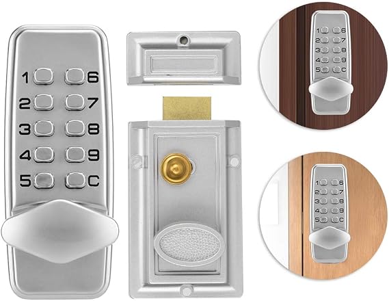 Mechanical Code Lock, 2-4 Digits Mini Mechanical Code Lock Cabinet Indoor Outdoor Door Password Security Coded Lock for Garage/Hotel/Office/Studio/Warehouse