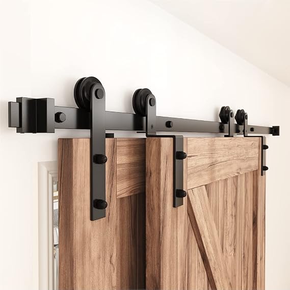 WINSOON 183cm Single Track Bypass Sliding Door Track Double Door Kit
