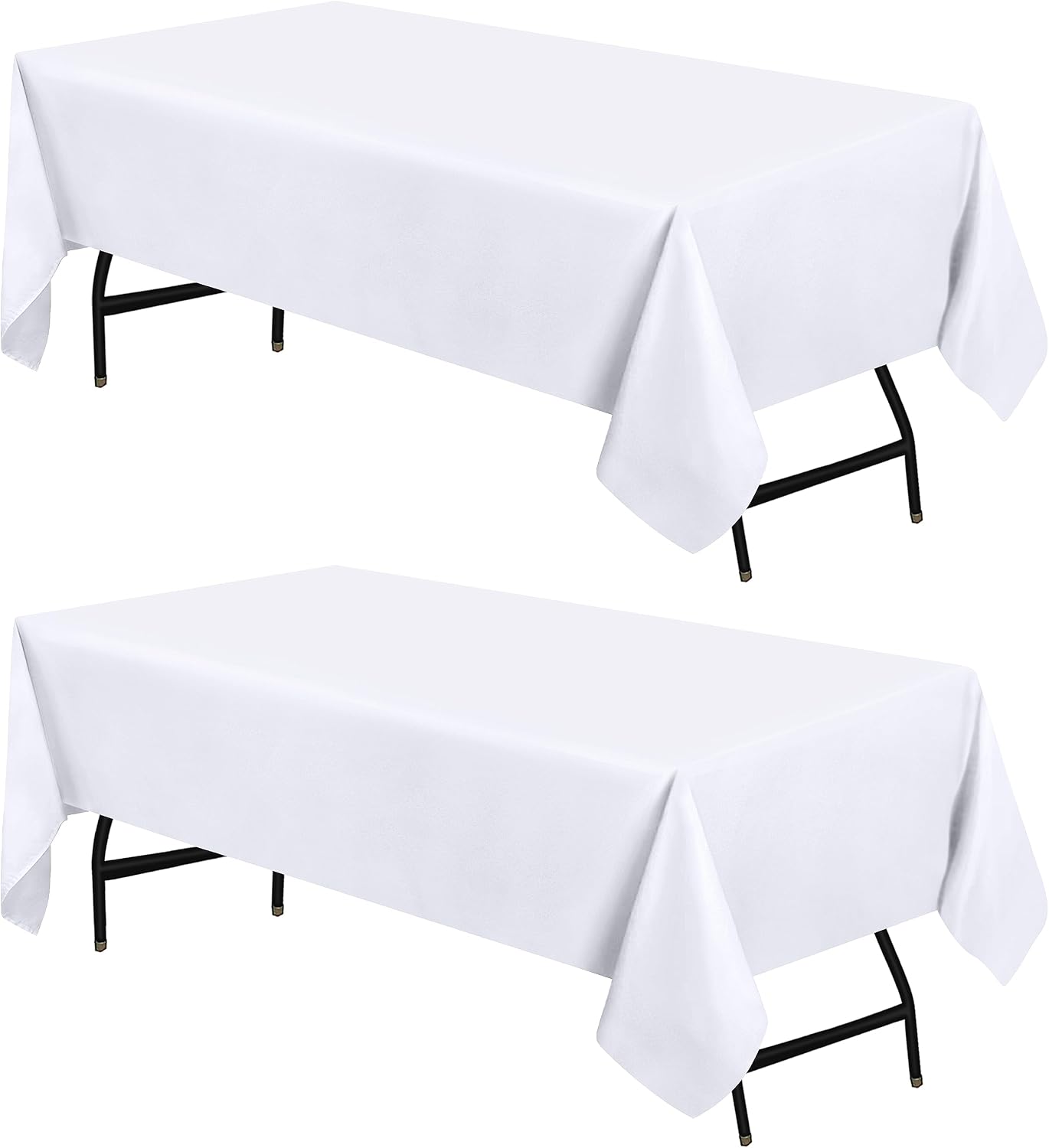 Utopia Kitchen Rectangle Tablecloth 150x240 cm - Pack of 2 White Table Cover Machine Washable Table Cloth Perfect for Parties, Weddings and Festivals 59x95 inches