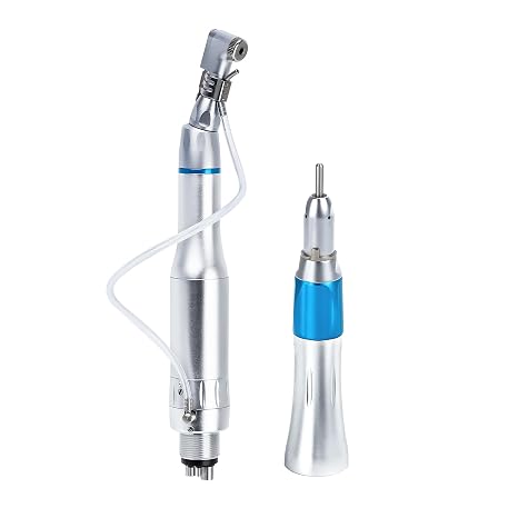 Low Speed Handpiece & Attachment Kit: Slow-Speed Dental Handpiece with Air-Turbine Motor, Contra Angle Attachment & Nose Cone, for Trimming, Polishing & Decay Removing