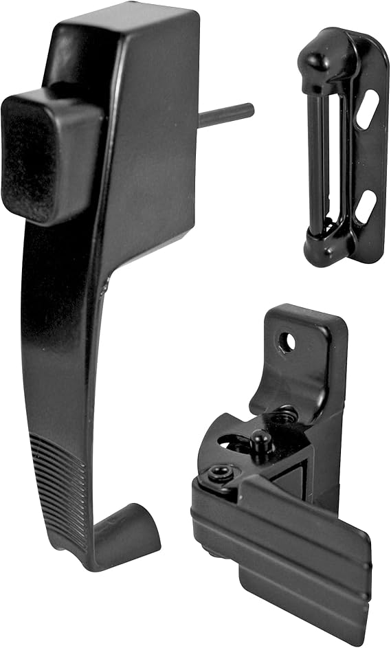 PRIME-LINE Screen & Storm Door Push Button Latch Set, Black, Night Lock