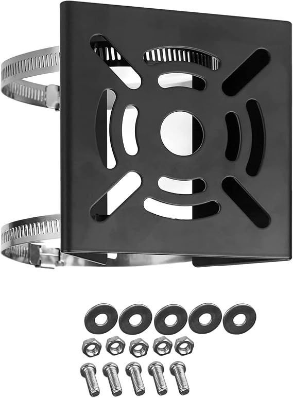 WiTi Universal Vertical Pole Mount for Security Camera, Solid Metal Mounting Corner Bracket with 2 Loops, Suitable for CCTV Cameras LED Wall/Stage Lights, Solar Panels