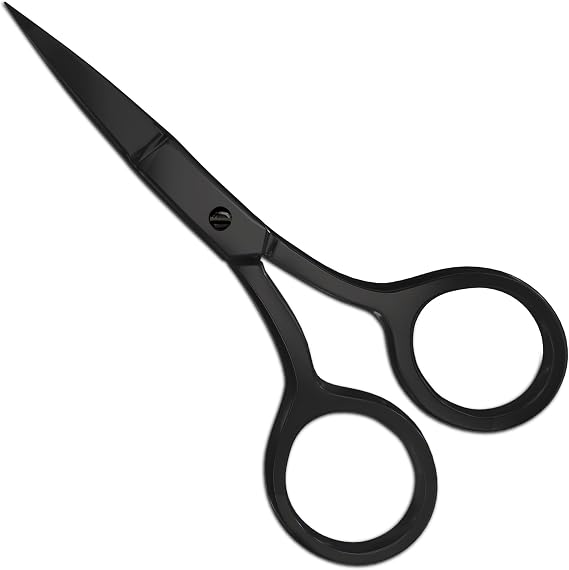 Utopia Care Eyebrow Scissors, Professional Stainless Steel Small Shears for Men and Women, Nose Hair Scissors for Grooming Mustache, Beard, Eyelashes, Ear Hair Trimming, Black