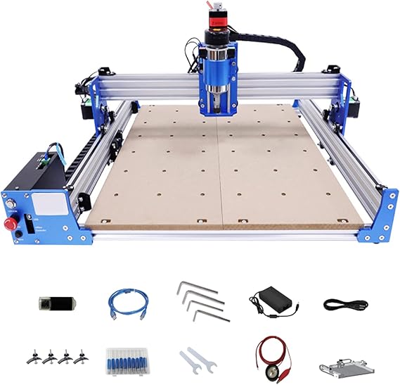 Bepritm CNC Router Machine, 100W CNC Machine Kit Pro Milling Machine, Working Area 15.75" x 15.75" x 3.27", 3 Axis Milling Cutting Engraving Machine for Wood Plastic DIY Design