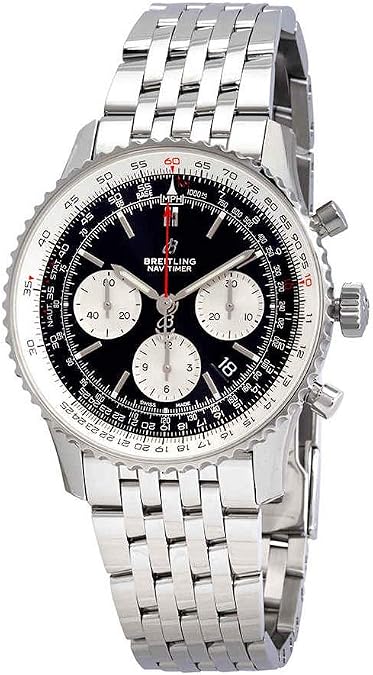 Breitling Navitimer 1 Chronograph Automatic Chronometer Black Dial Men's Watch AB0121211B1A1