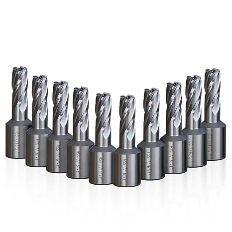 10PCS 7/16" Dia. HSS Annular Cutter 3/4" Weldon Shank 1inch Cutting Depth