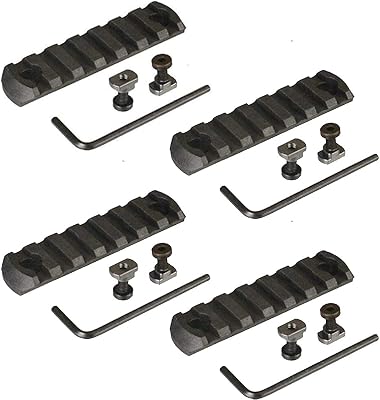 Golden Eye Tectical - Pack of 4 Pcs 3 High Strength Polymer Link Rail Section 7 Slots Seven Slots Rail Polymer Material Import from Japan