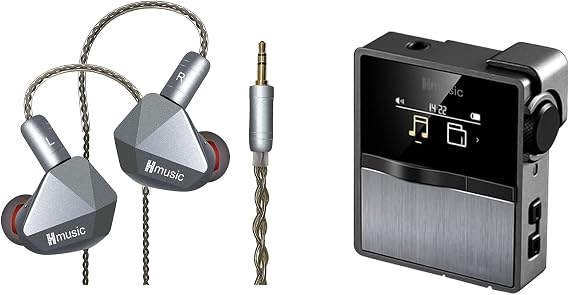 Hmusic Mini Hi-res Mp3 Music Player with Clip and HiFi Stereo Earphones, Lossless High Resolution Sound for Audiofiles, Ideal for Music Lovers