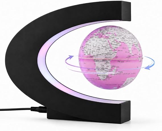Magnetic Levitation Rotating World Globe with LED Light and Touch Control