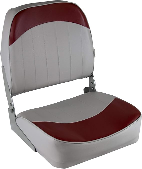 Wise 8WD734PLS-661 Standard Low Back Boat Seat, Grey/Red