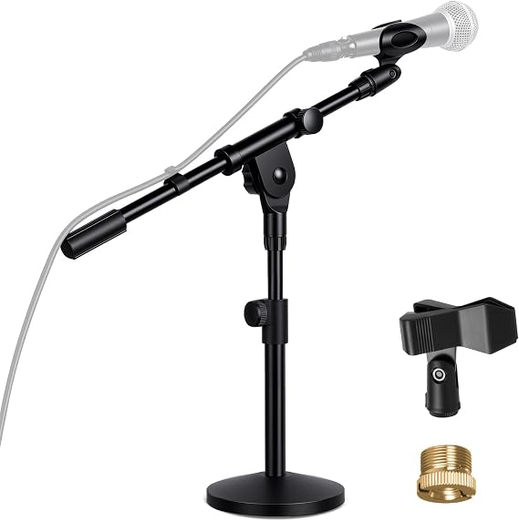 AODSK Desktop Mic Stand,Height Adjustable,Compatible with Most Microphones