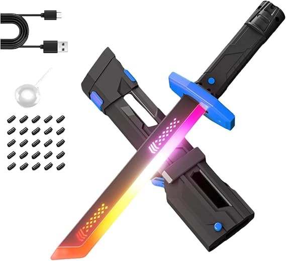 Sparking Swords Toy with Realistic Sound Mist, Blue