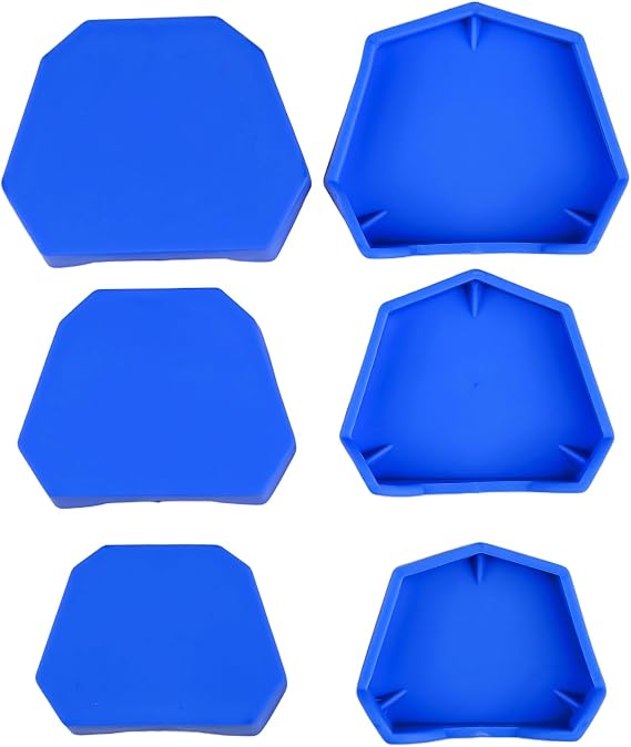 6PCS Lab Model Former Base Molds Base Set Plaster Mold Base Former Base Kit with Notches (Blue)