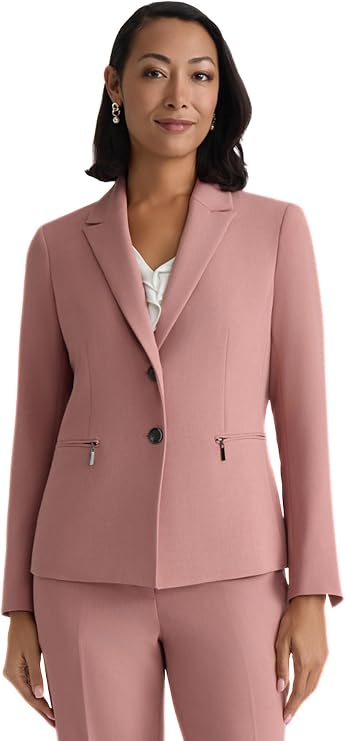 Kasper Women's Two Button Peak Lapel Stretch Crepe Blazer