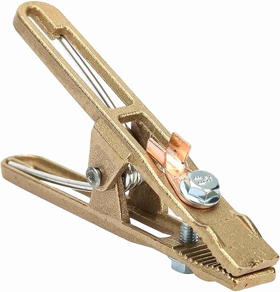 260A Brass Welding Ground Clamp for Welder, Good Conductivity Welding Machine Ground Clamp A Shape, Portable Earth Ground Copper Grip for Shipyards, Machinery, Automobile