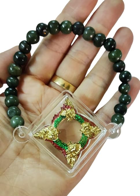 MiracleTH6395 Bracelet Amulet Magic Naga Dragon Serpent 4 Head Charm Talisman Buddha Protection Power Rich Money Wealth Business Fortune Attraction Luck Blessing by Lp Dam